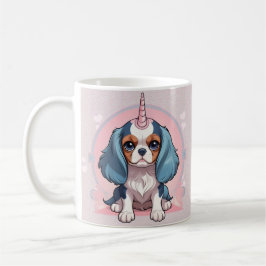 Caneca De Café Cavalier King Charles Pink Pastel Unicorn