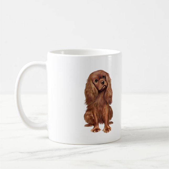 Caneca De Café Cavalier King Charles - Rubi (Esquerda)