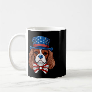 Caneca De Café Cavalier King Charles Spaniel Com a Bandeira dos E