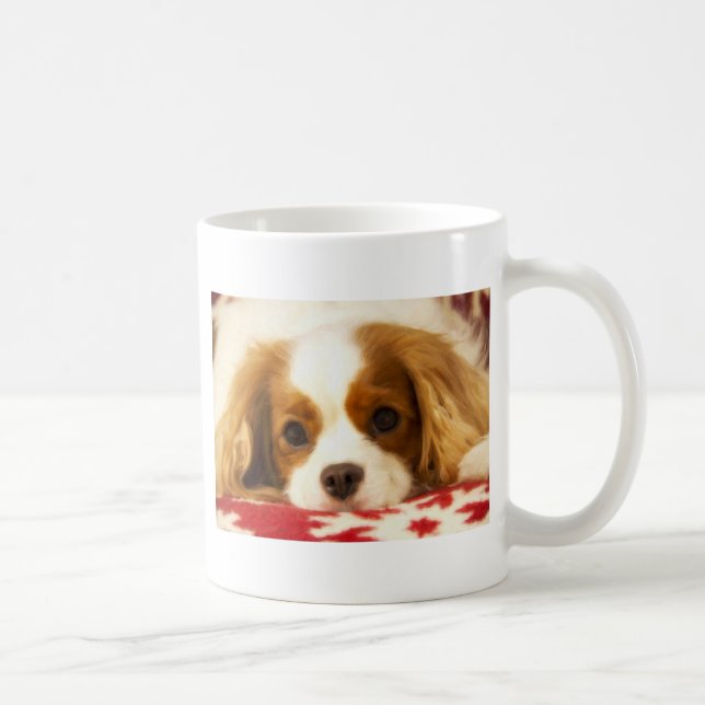Caneca De Café Cavalier King Charles Spaniel Floco de Neve (Direita)