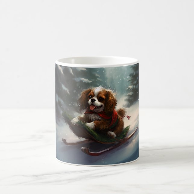 Caneca De Café Cavalier King Charles Spaniel neve de Natal (Centro)
