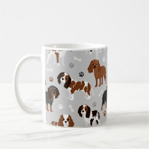Caneca De Café Cavalier King Charles Spaniel Paws e Bones
