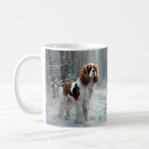 Caneca De Café Cavalier King Deixou Neve Natal Bruto