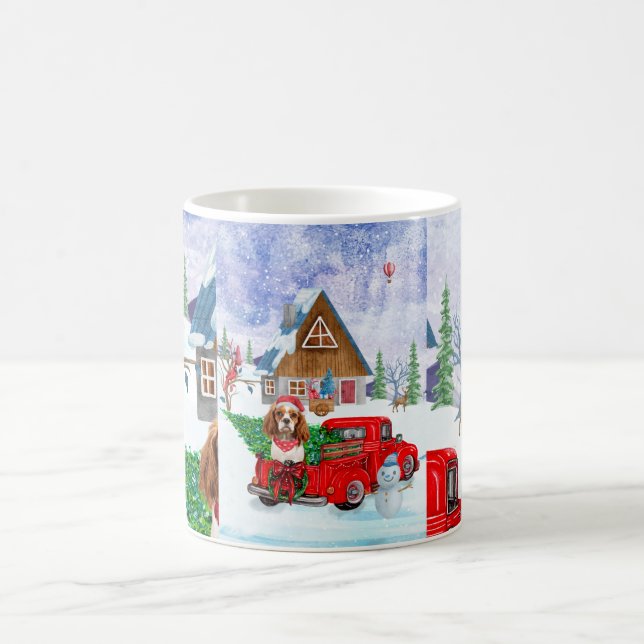 Caneca De Café Cavalier King Dog Em Neve De Caminhão No Parto De  (Centro)