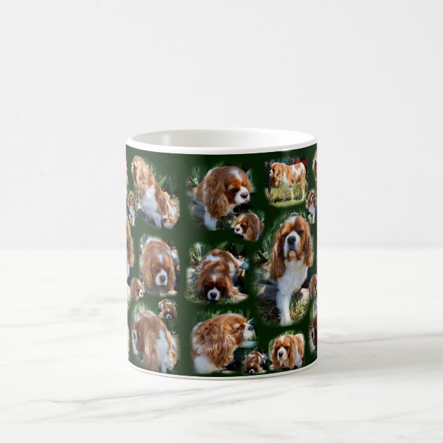 Caneca De Café Cavalier Spaniel Photo Collage, Coffee Mug (Centro)