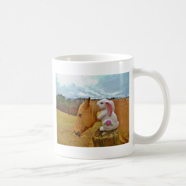 Caneca De Café Cavalo Amarelo, Coelho Primavera (Direita)