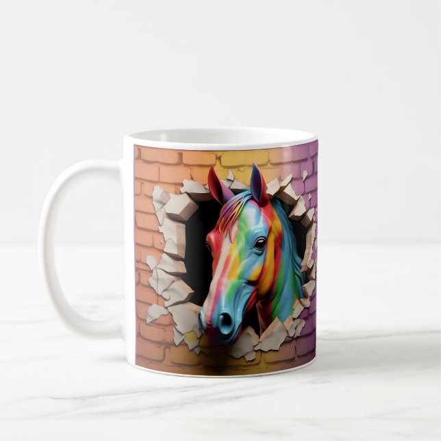 Caneca De Café Cavalo Arco-Íris Saindo (Esquerda)