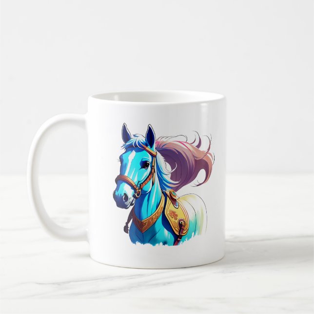 Caneca De Café Cavalo Azul (Esquerda)
