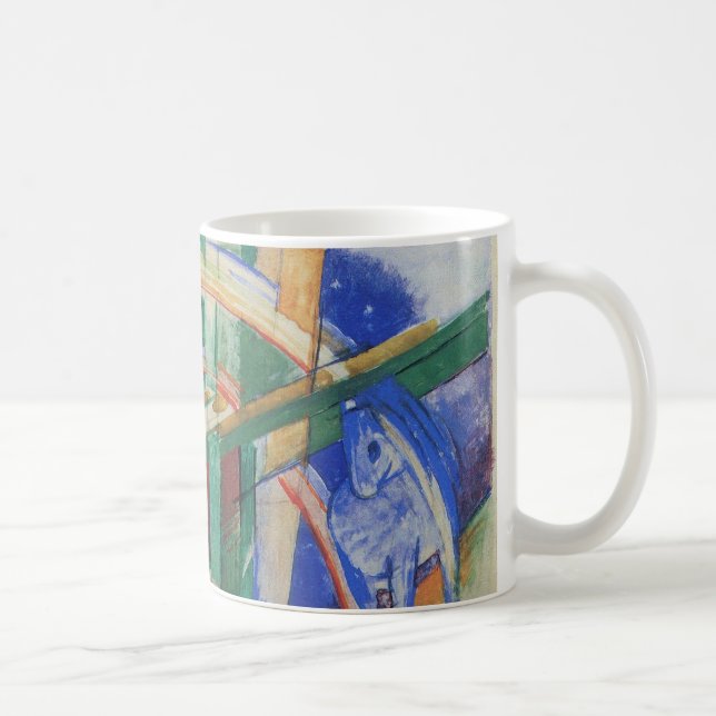 Caneca De Café Cavalo Azul com arco-íris por Franz Marc (Direita)