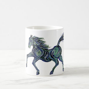 Caneca De Café Cavalo Azul Pintado