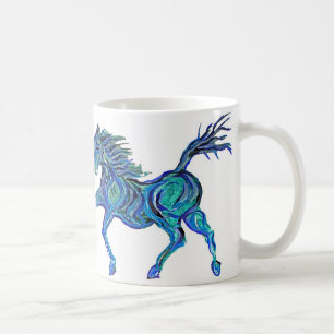 Caneca De Café Cavalo azul pintado