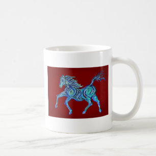 Caneca De Café Cavalo Azul Pintado