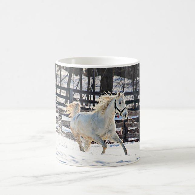 Caneca De Café Cavalo branco de galope (Centro)