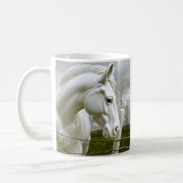 Caneca De Café Cavalo Branco Elegante