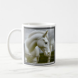 Caneca De Café Cavalo Branco Gracioso