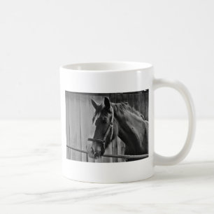 Caneca De Café Cavalo Branco Negro - Fotografia Animal