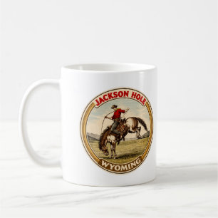 Caneca De Café Cavalo Bronco de Jackson Hole vintage Wyoming