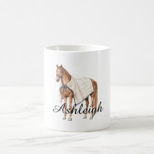Caneca De Café Cavalo castanho com cobertor