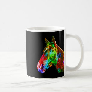 Caneca De Café Cavalo Colorido Horse-back Andando Sobre Artsy Ho