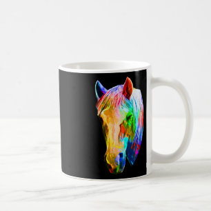 Caneca De Café Cavalo Colorido Horse-back Andando Sobre Artsy Ho