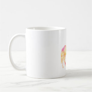 Caneca De Café cavalo cor-de-rosa e amarelo em pé com tingimento