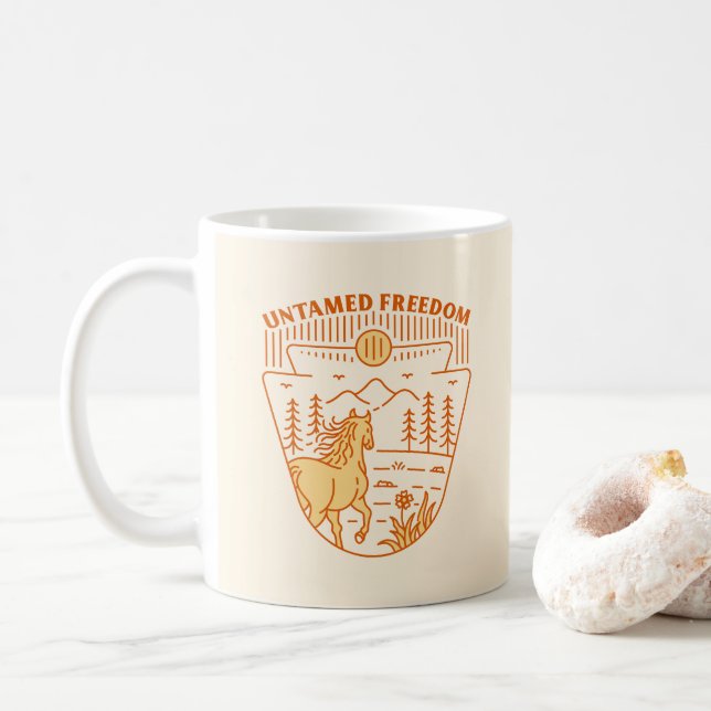 Caneca De Café Cavalo da Liberdade Indomável (Com Donut)
