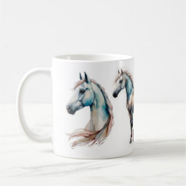 Caneca De Café Cavalo de Aquarela Elegante