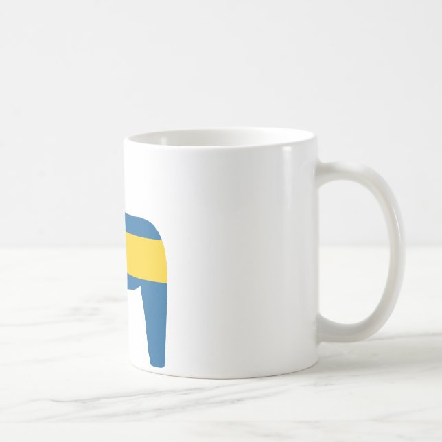 Caneca De Café Cavalo de Dala da bandeira da suecia (Direita)