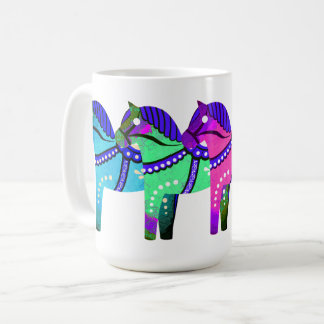 Caneca De Café Cavalo de dala nórdica vermelho/azul/rosa/verde