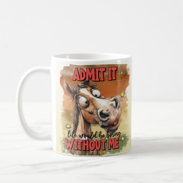 Caneca De Café Cavalo de desenho animado (Esquerda)