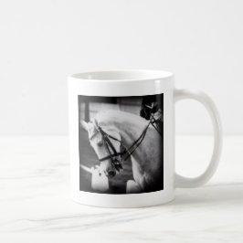 Caneca De Café Cavalo de Dresagem Preto e Branco
