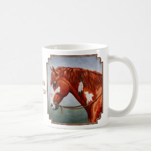 Caneca De Café Cavalo de Guerra do Chestnut Pinto, Americano Nati