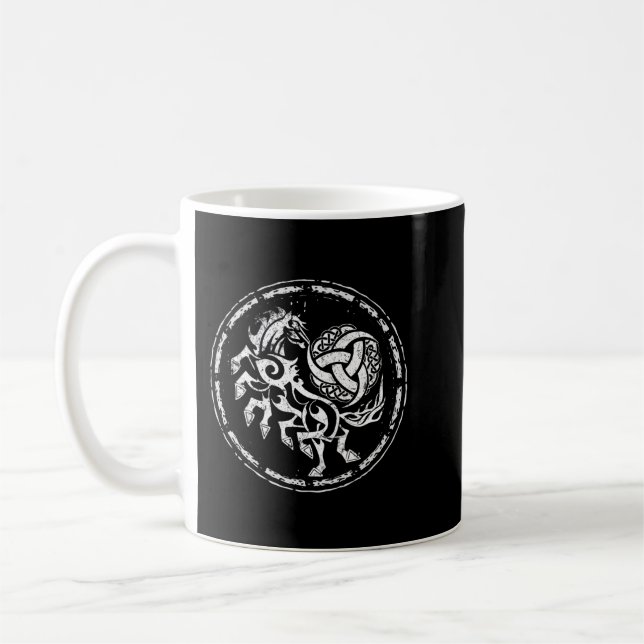 Caneca De Café Cavalo De Odin De Esleipnir Viking (Esquerda)