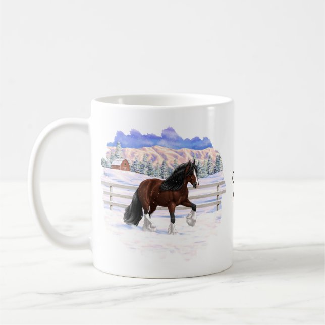 Caneca De Café Cavalo de Rascunho de Vanner Gypsy Bay Brown em Ne (Esquerda)