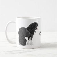 Cavalo de Rascunho do Vanner Cigano Negro e Branco