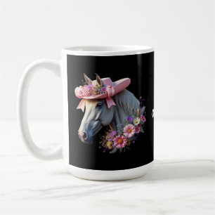 Caneca De Café Cavalo Derrby Cavalo Rosa-Sol-Rosa-Chapéu-Na moda