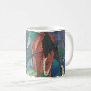 Caneca De Café Cavalo e Águia por Franz Marc, Arte Cubista Vintag