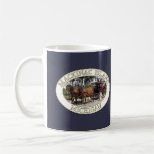 Caneca De Café Cavalo e Carruagem na Ilha Mackinac, Michigan
