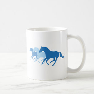 Caneca De Café Cavalo em Execução (Azul)
