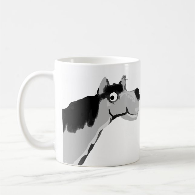 Caneca De Café Cavalo Engraçado (Esquerda)