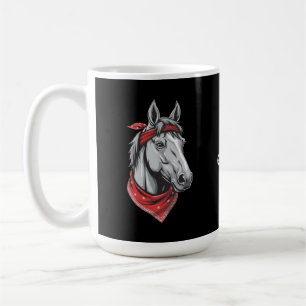 Caneca De Café Cavalo Engraçado Adora Raparigas Bandanas Vermelha