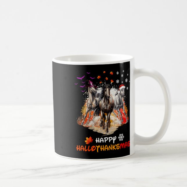 Caneca De Café Cavalo Halloween E Feliz Natal Feliz Hallotha (Direita)