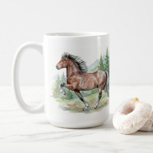 Caneca De Café Cavalo Islandês Astrid em Aquarela