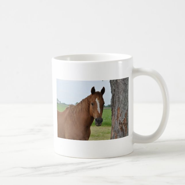 Caneca De Café Cavalo junto à Árvore (Direita)