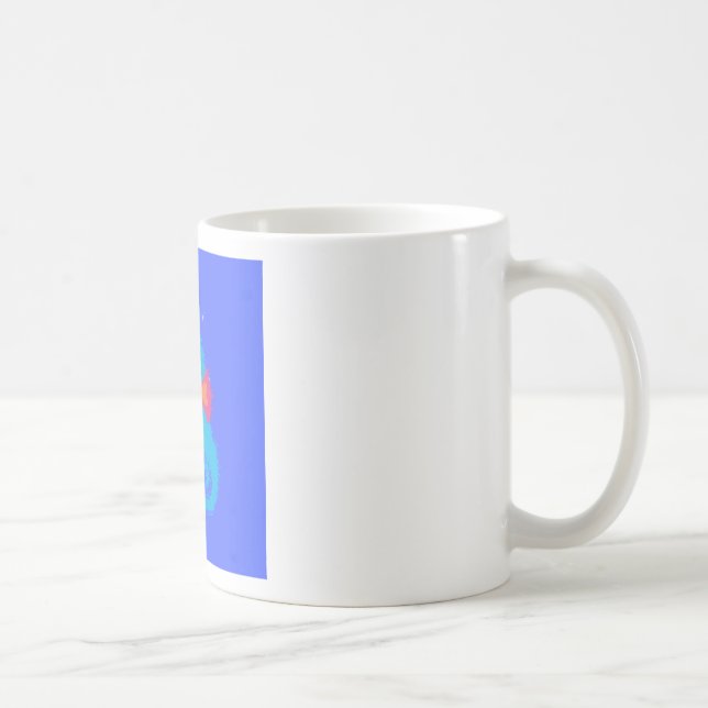 Caneca De Café Cavalo-Marinho de Desenho Azul (Direita)