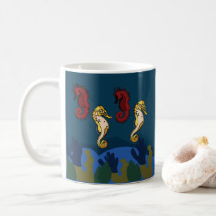 Caneca De Café Cavalo-Marinho Praia Oceânica Subaquática
