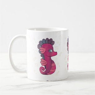 Caneca De Café Cavalo-Marinho Punky Cavalinho-Marinho Rosa Fofo