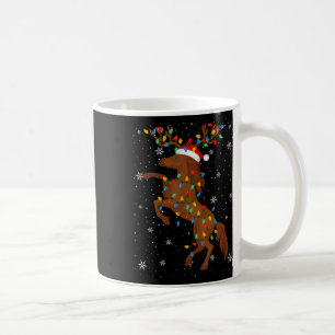 Caneca De Café Cavalo Papai Noel Feio Noel Luzes de Árvore de Nat