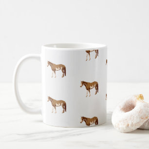 Caneca De Café Cavalo Pintado Americano Aquarela Equestre