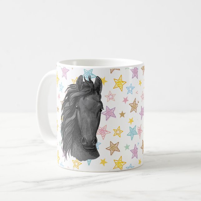 Caneca De Café  cavalo, Presente para Amantes de Cavalos (Frente Esquerda)